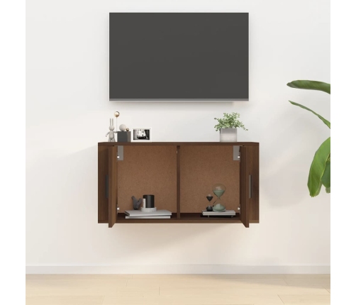 vidaXL Mueble para TV de pared roble marrón 80x34,5x40 cm