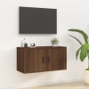 Mueble para TV de pared roble marrón 80x34,5x40 cm