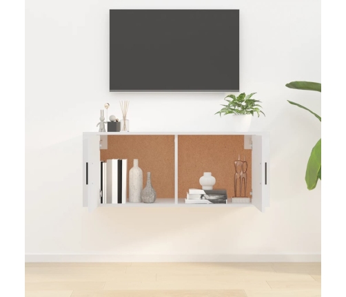 Mueble para TV de pared blanco 100x34,5x40 cm