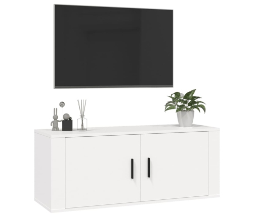 Mueble para TV de pared blanco 100x34,5x40 cm