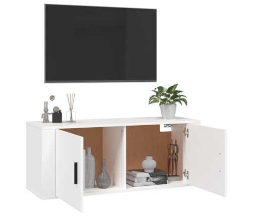 Mueble para TV de pared blanco 100x34,5x40 cm