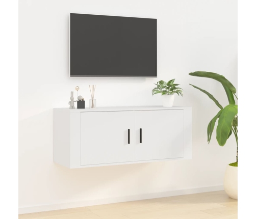 Mueble para TV de pared blanco 100x34,5x40 cm