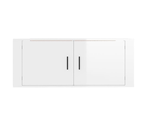 Mueble para TV de pared blanco brillante 100x34,5x40 cm