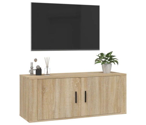 Mueble para TV de pared roble Sonoma 100x34,5x40 cm