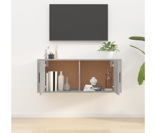 Mueble para TV de pared gris hormigón 100x34,5x40 cm