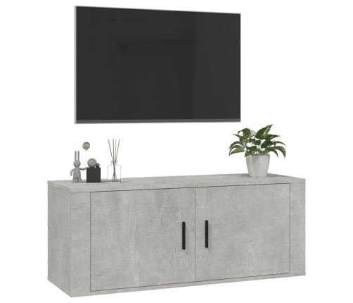 Mueble para TV de pared gris hormigón 100x34,5x40 cm