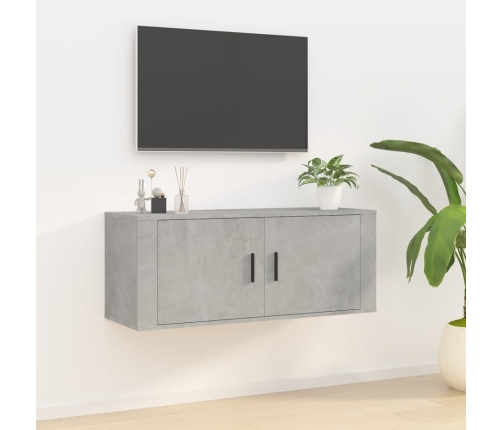 Mueble para TV de pared gris hormigón 100x34,5x40 cm