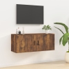 Mueble para TV de pared roble ahumado 100x34,5x40 cm