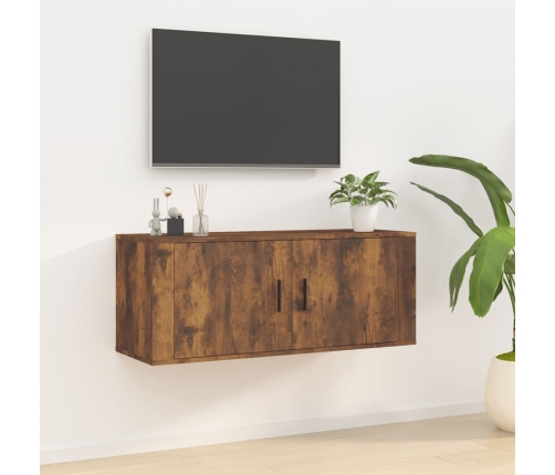 Mueble para TV de pared roble ahumado 100x34,5x40 cm