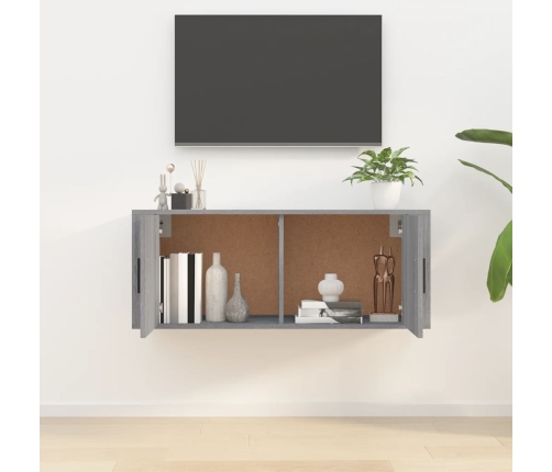 vidaXL Mueble para TV de pared gris Sonoma 100x34,5x40 cm