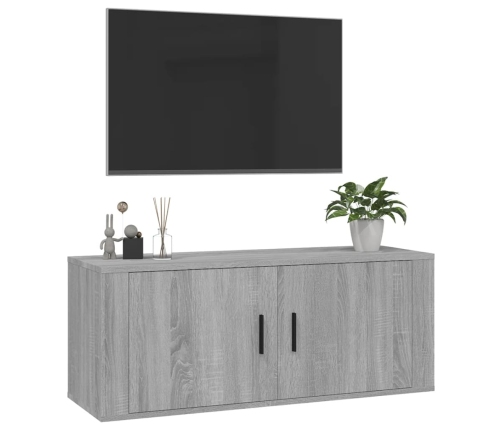 vidaXL Mueble para TV de pared gris Sonoma 100x34,5x40 cm