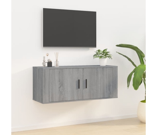 vidaXL Mueble para TV de pared gris Sonoma 100x34,5x40 cm