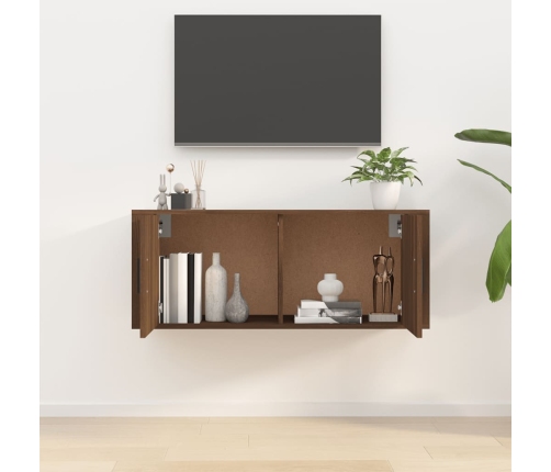 vidaXL Mueble para TV de pared roble marrón 100x34,5x40 cm