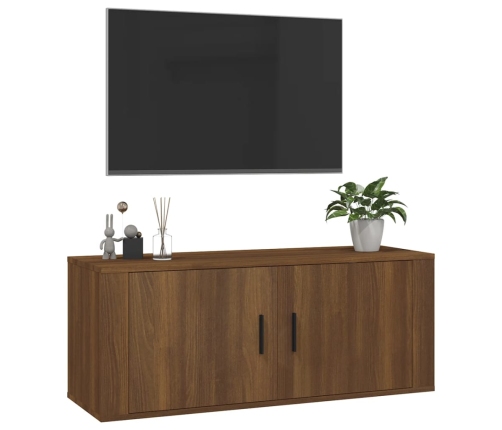 vidaXL Mueble para TV de pared roble marrón 100x34,5x40 cm