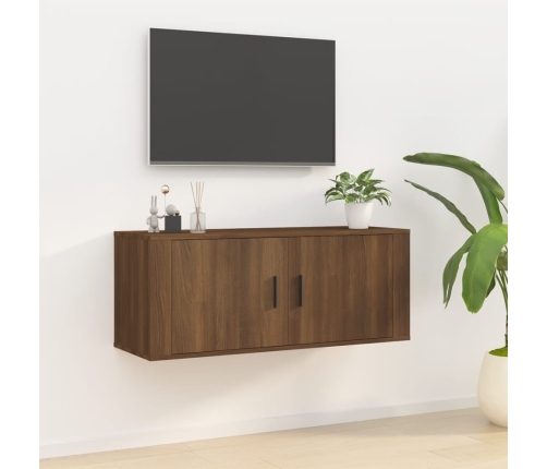 vidaXL Mueble para TV de pared roble marrón 100x34,5x40 cm