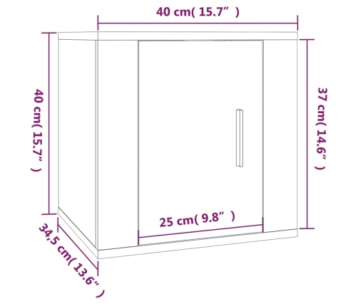 Mueble para TV de pared blanco 40x34,5x40 cm