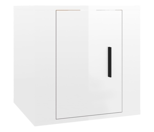 Mueble para TV de pared blanco brillante 40x34,5x40 cm