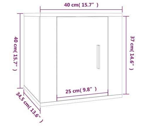 Mueble para TV de pared blanco brillante 40x34,5x40 cm