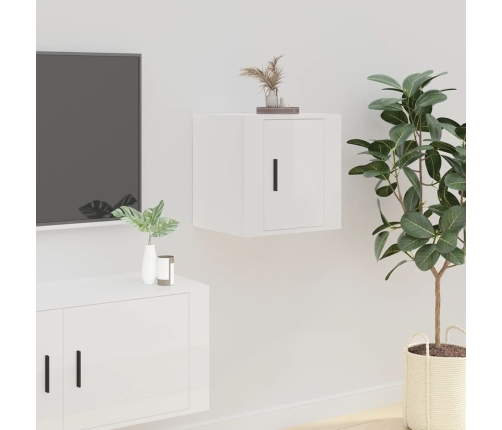 Mueble para TV de pared blanco brillante 40x34,5x40 cm