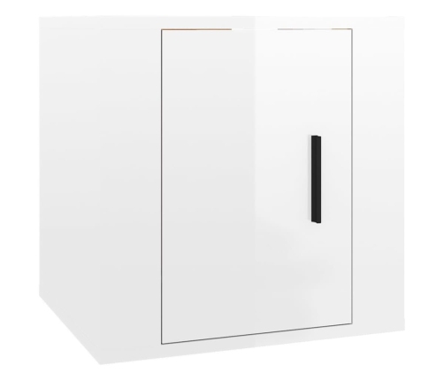 Muebles para TV de pared 2 uds blanco brillante 40x34,5x40 cm