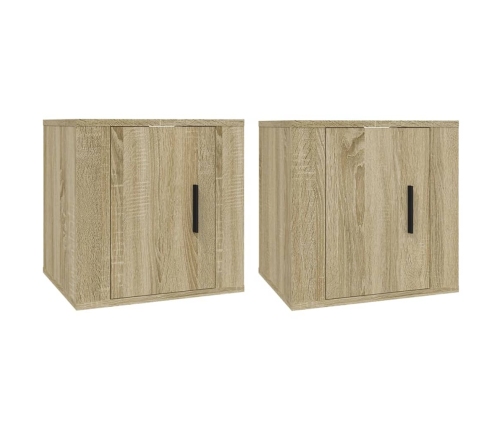 vidaXL Muebles para TV de pared 2 uds roble Sonoma 40x34,5x40 cm