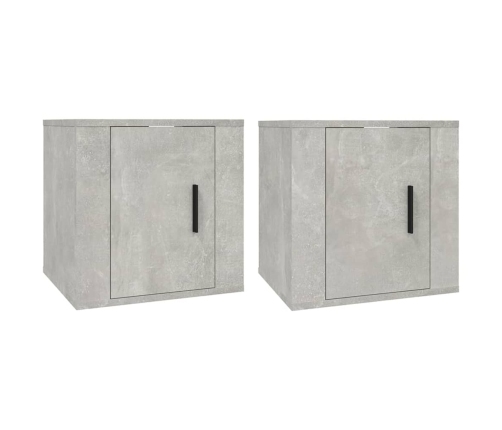 Muebles para TV de pared 2 uds gris hormigón 40x34,5x40 cm