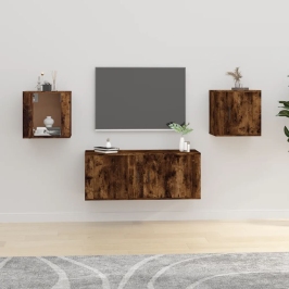 Muebles para TV de pared 2 uds roble ahumado 40x34,5x40 cm