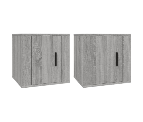 vidaXL Muebles para TV de pared 2 uds gris Sonoma 40x34,5x40 cm