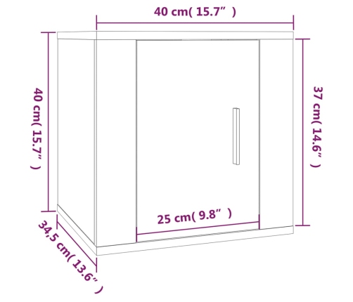 Mueble para TV de pared roble marrón 40x34,5x40 cm