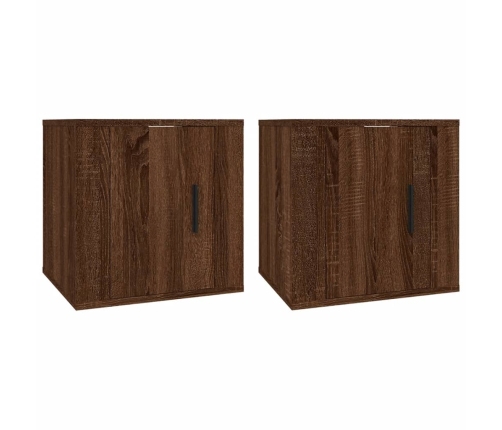 Muebles para TV de pared 2 uds roble marrón 40x34,5x40 cm