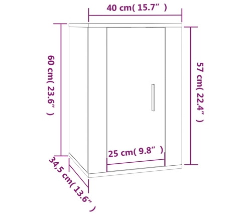 Mueble para TV de pared blanco 40x34,5x60 cm