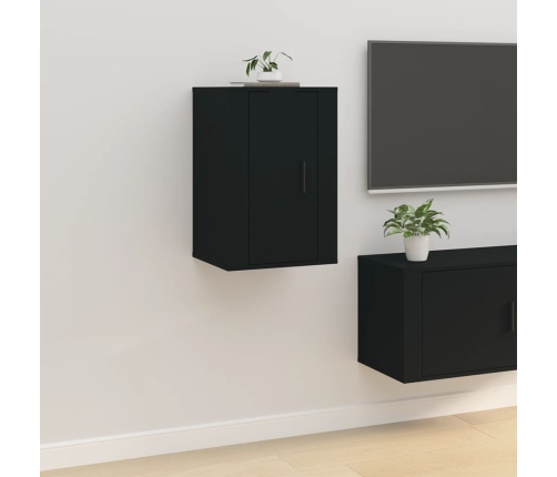 Mueble para TV de pared negro 40x34,5x60 cm