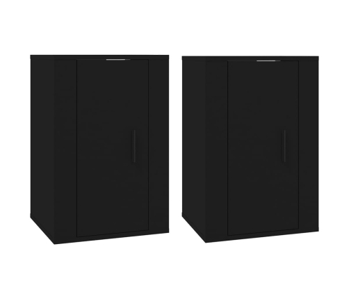 Muebles para TV de pared 2 uds negro 40x34,5x60 cm