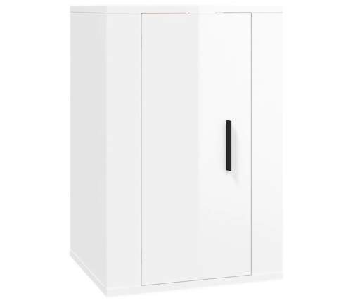 Mueble para TV de pared blanco brillante 40x34,5x60 cm