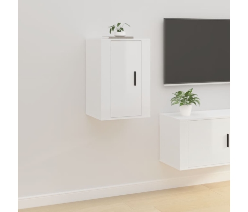 Mueble para TV de pared blanco brillante 40x34,5x60 cm