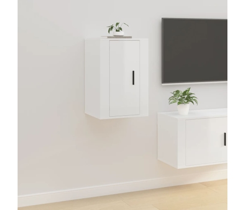 Muebles para TV de pared 2 uds blanco brillante 40x34,5x60 cm