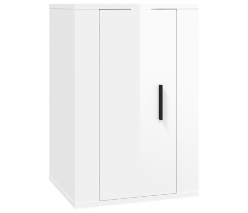 Muebles para TV de pared 2 uds blanco brillante 40x34,5x60 cm