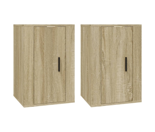 Muebles para TV de pared 2 uds roble Sonoma 40x34,5x60 cm