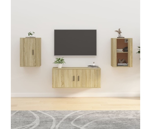 Muebles para TV de pared 2 uds roble Sonoma 40x34,5x60 cm