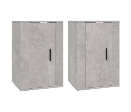 vidaXL Muebles para TV de pared 2 uds gris hormigón 40x34,5x60 cm