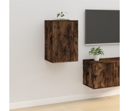 vidaXL Mueble para TV de pared roble ahumado 40x34,5x60 cm