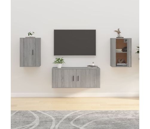 Muebles para TV de pared 2 uds gris Sonoma 40x34,5x60 cm