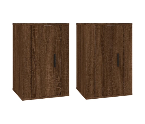 Muebles para TV de pared 2 uds roble marrón 40x34,5x60 cm