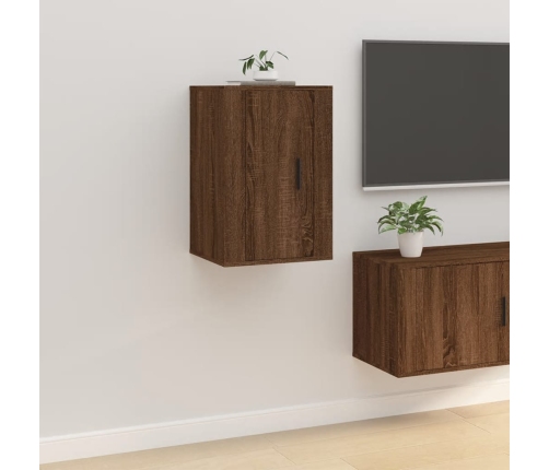 Muebles para TV de pared 2 uds roble marrón 40x34,5x60 cm