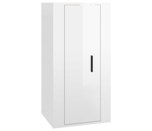 Mueble para TV de pared blanco brillante 40x34,5x80 cm