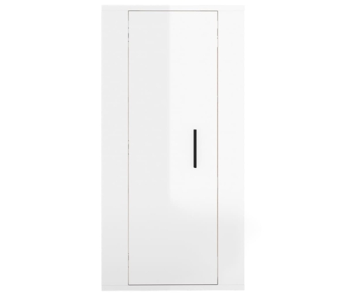 Mueble para TV de pared blanco brillante 40x34,5x80 cm