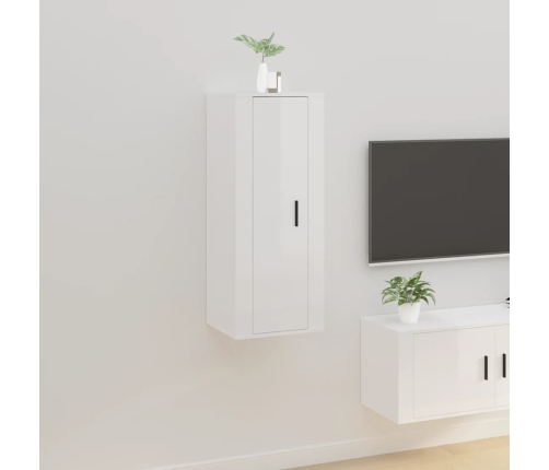 Mueble para TV de pared blanco brillante 40x34,5x100 cm