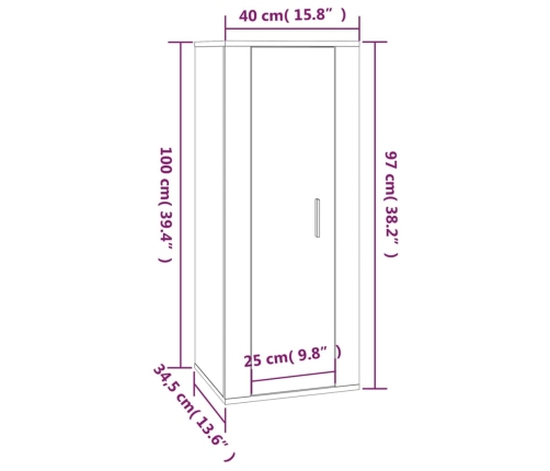 Mueble para TV de pared roble Sonoma 40x34,5x100 cm