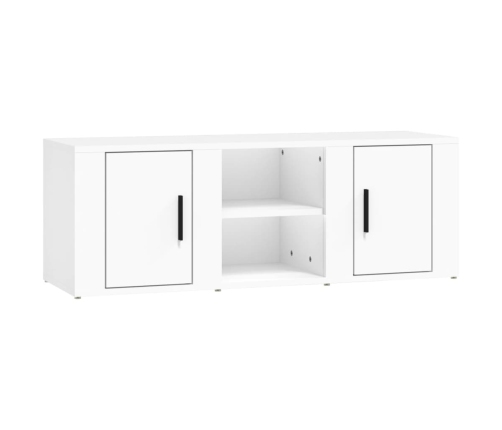 Mueble para TV madera contrachapada blanco 100x31,5x35 cm