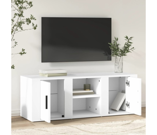 Mueble para TV madera contrachapada blanco 100x31,5x35 cm